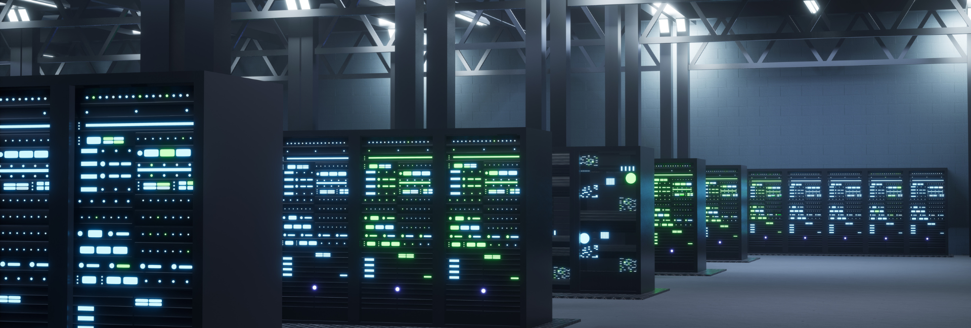 Server racks in a data hall